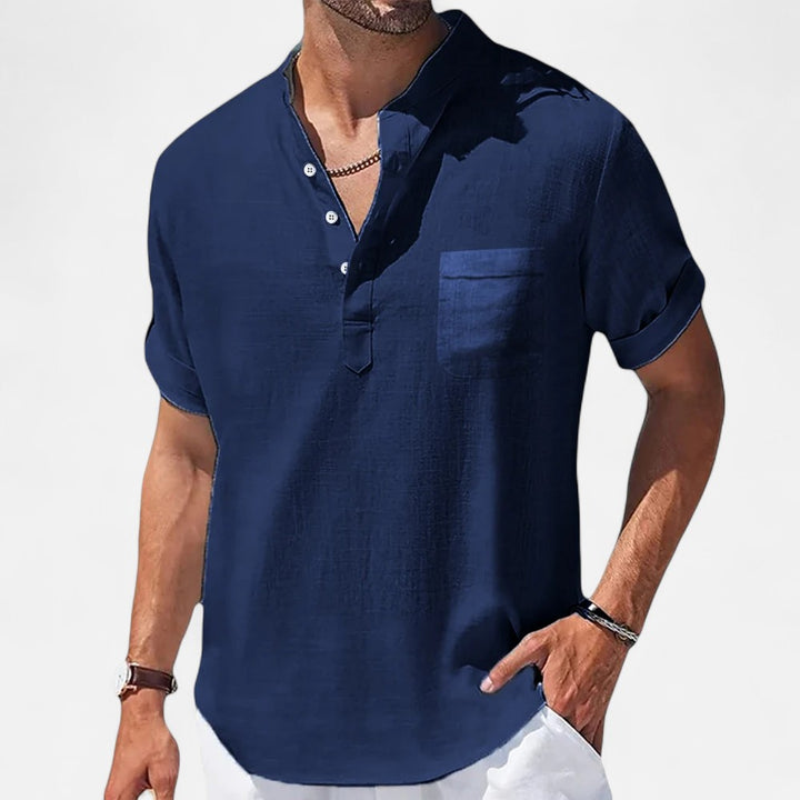 Ariste | Chemise d'été décontractée à manches courtes en lin pour homme