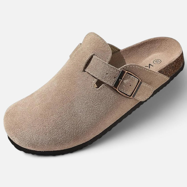 Ariste | Chaussons classiques antidérapants en daim pour femme