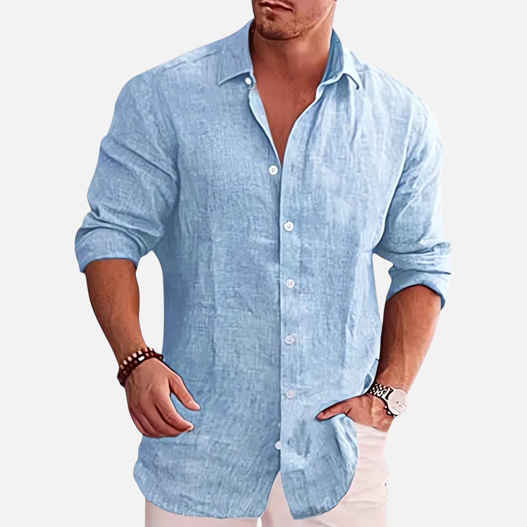 Ariste | Chemise décontractée en lin à manches longues pour homme