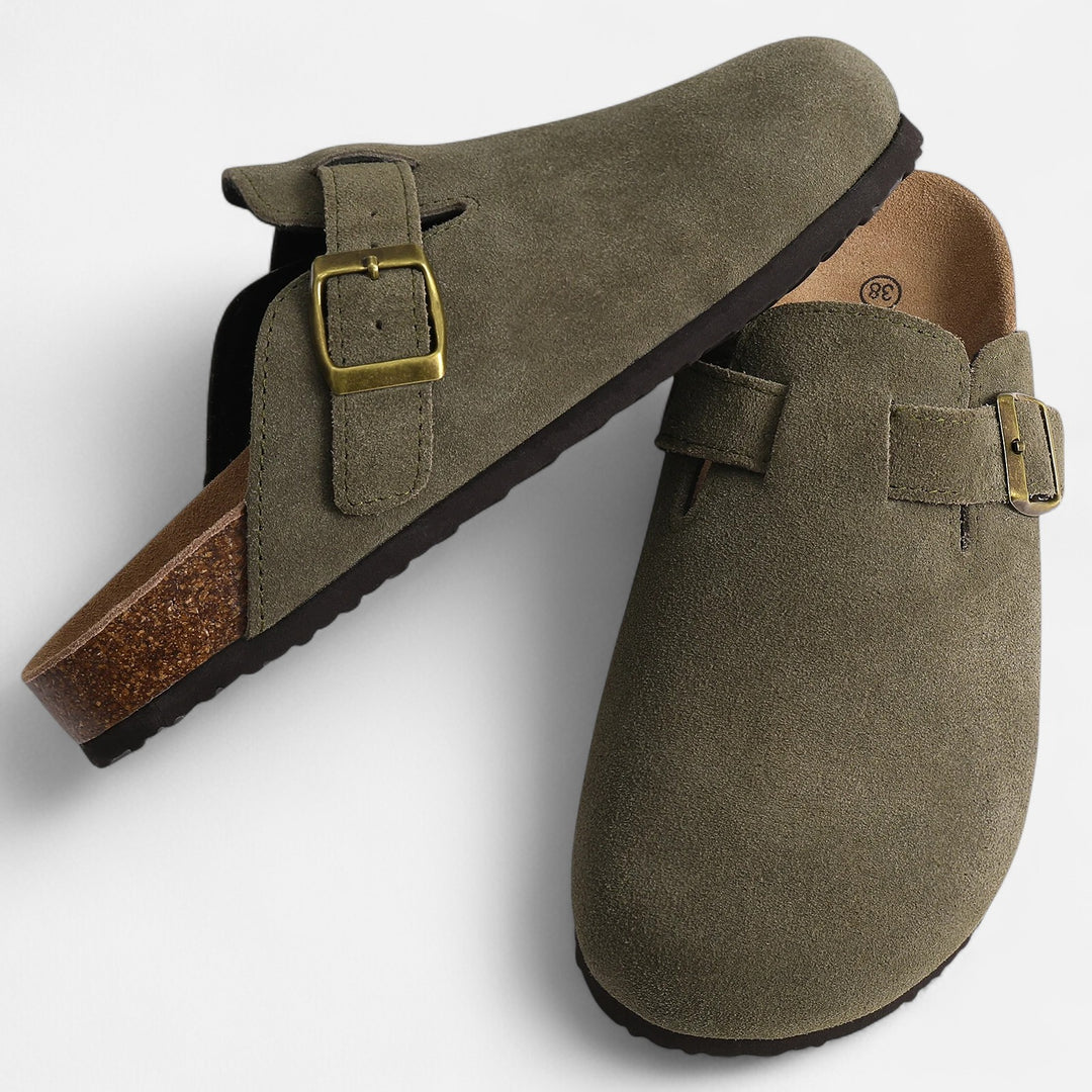 Ariste | Chaussons classiques antidérapants en daim pour femme