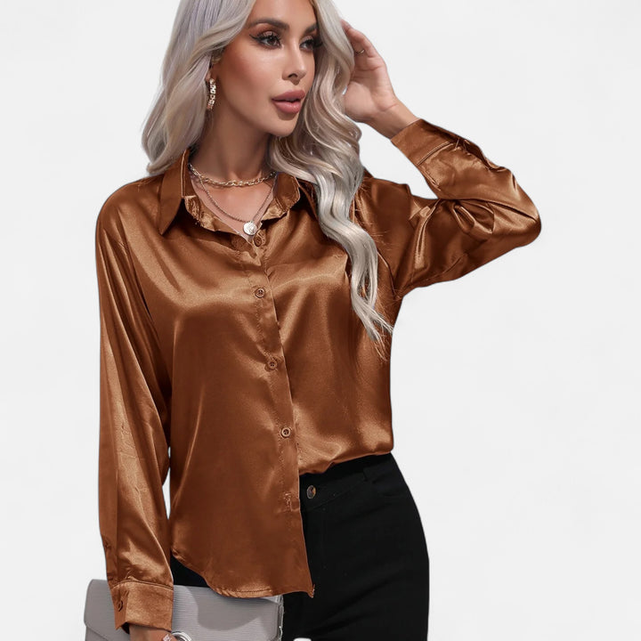 Ariste | Chemisier en satin élégant et décontracté pour femme