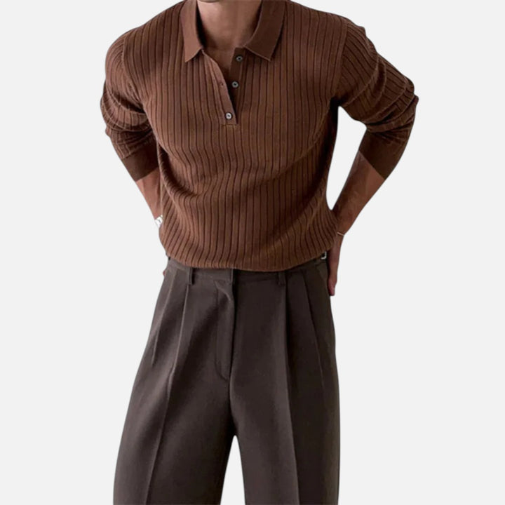 Ariste | Polo en tricot rayé