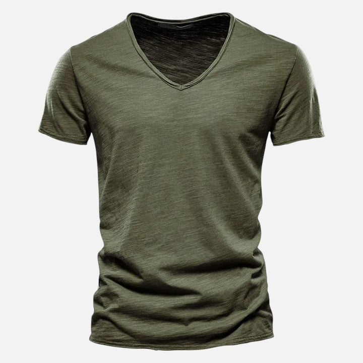 Ariste | T-shirt à col en V et manches courtes en coton pour homme