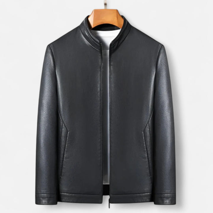 Ariste | Veste en cuir de mouton haut de gamme avec col montant