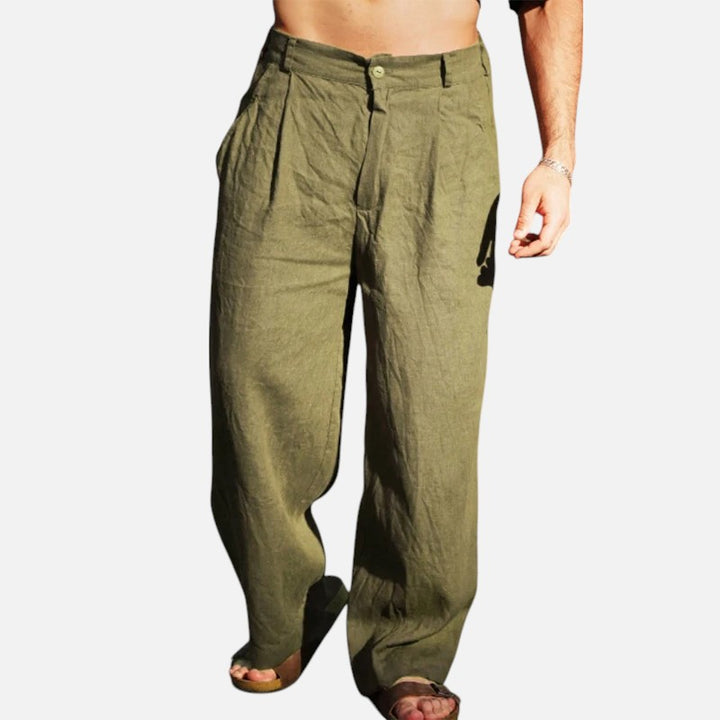 Ariste | Pantalon décontracté ample en coton et lin pour homme