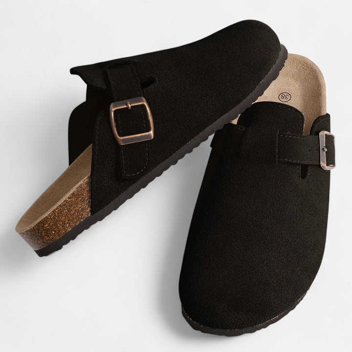 Ariste | Chaussons classiques antidérapants en daim pour femme