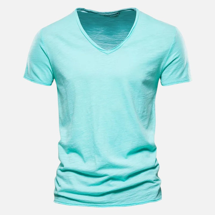 Ariste | T-shirt à col en V et manches courtes en coton pour homme