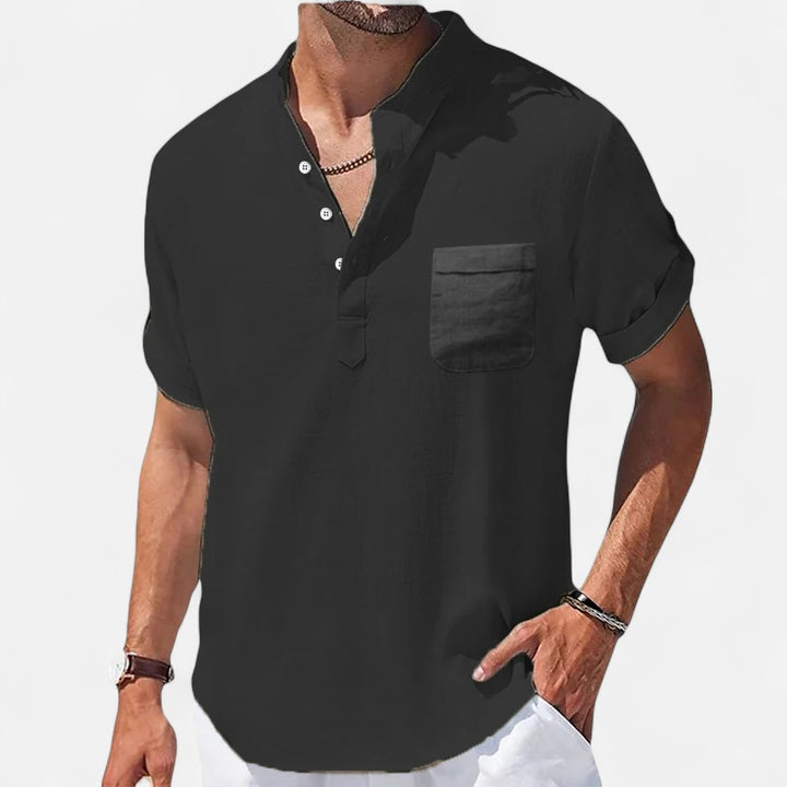 Ariste | Chemise d'été décontractée à manches courtes en lin pour homme