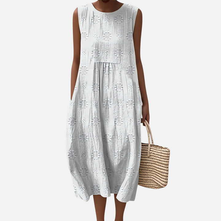 Ariste | Robe Élégante en Coton Sans Manches avec Poches