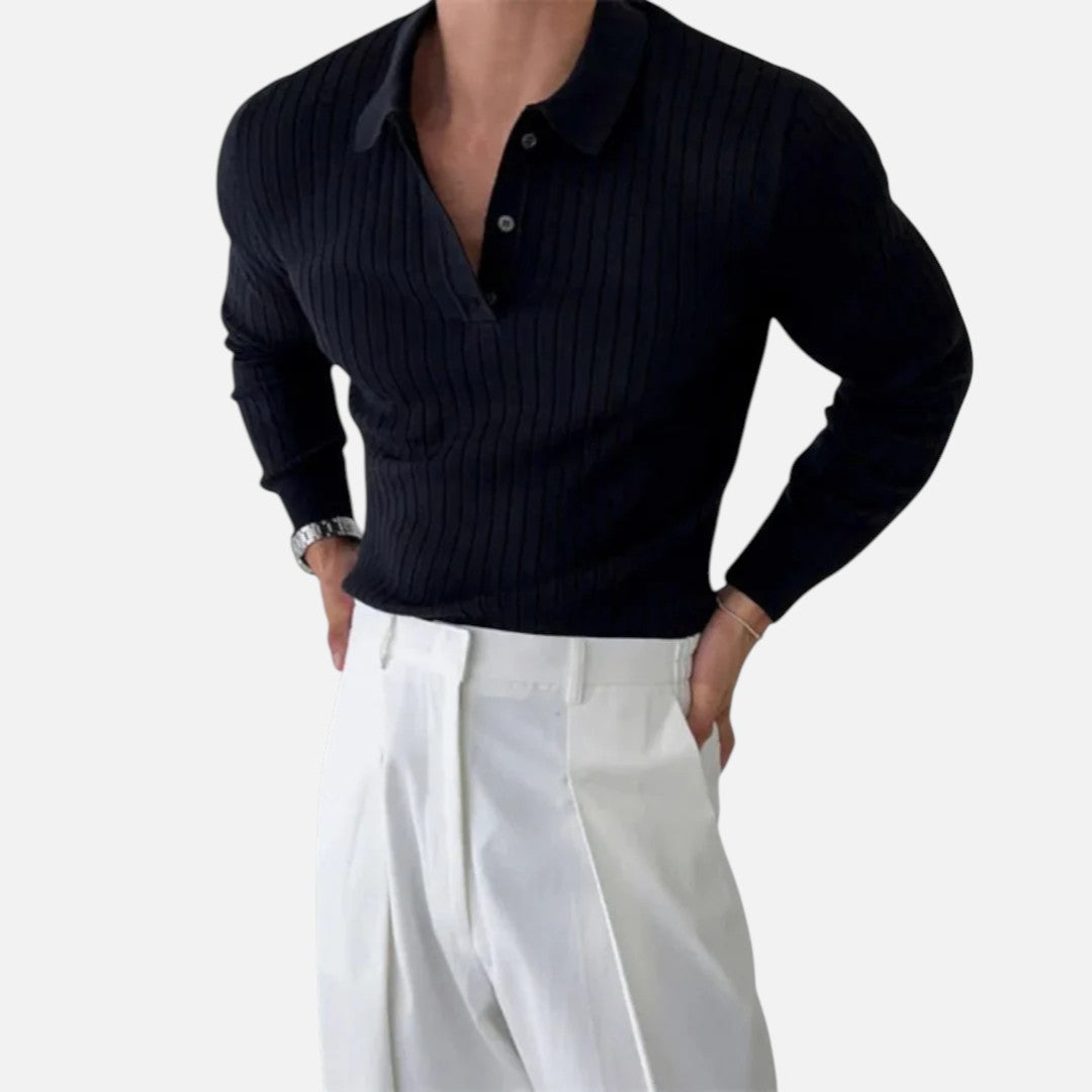 Ariste | Polo en tricot rayé