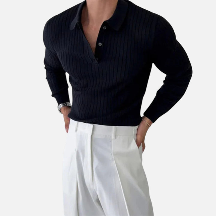 Ariste | Polo en tricot rayé