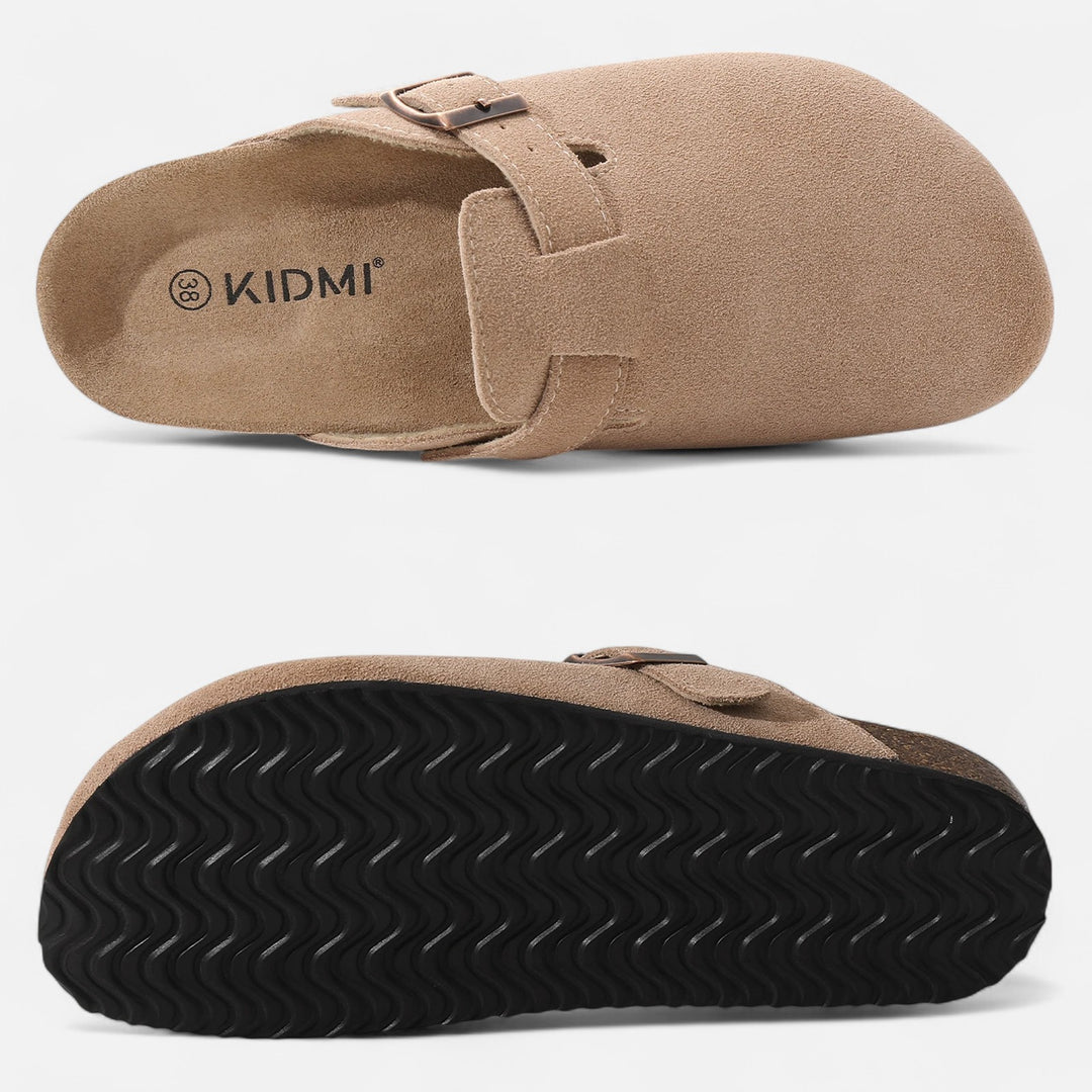 Ariste | Chaussons classiques antidérapants en daim pour femme