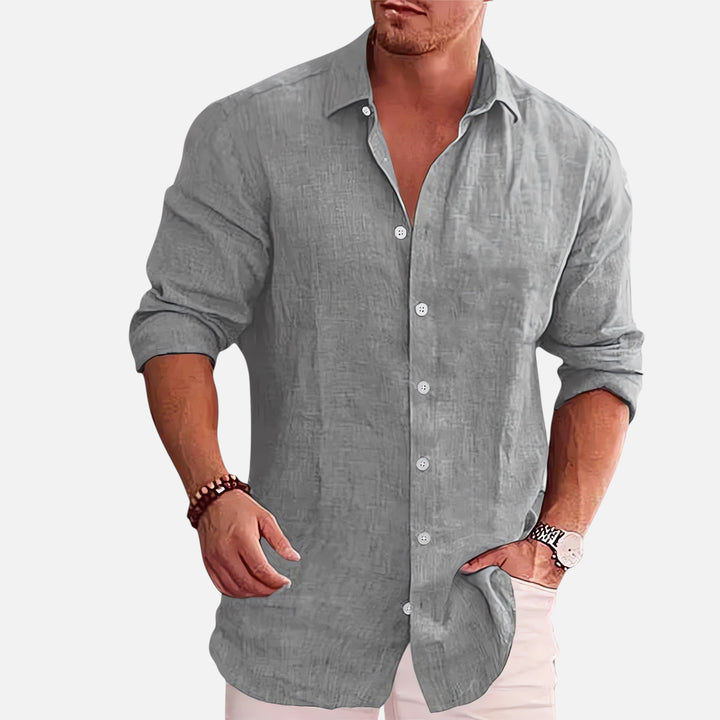 Ariste | Chemise décontractée en lin à manches longues pour homme