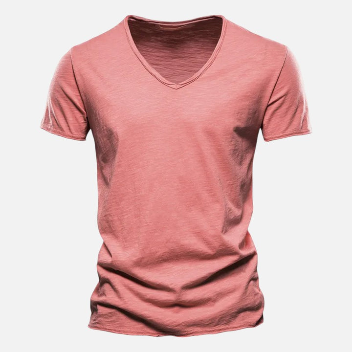 Ariste | T-shirt à col en V et manches courtes en coton pour homme