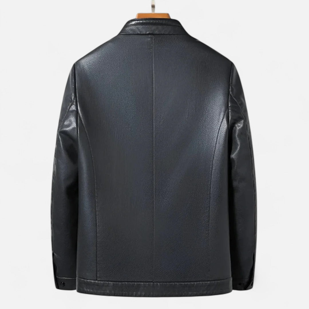 Ariste | Veste en cuir de mouton haut de gamme avec col montant