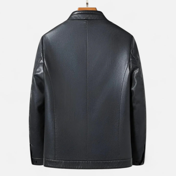 Ariste | Veste en cuir de mouton haut de gamme avec col montant