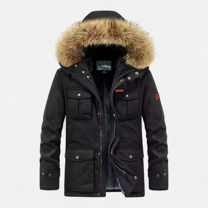 Ariste | Parka d'hiver à capuche pour homme, grande taille