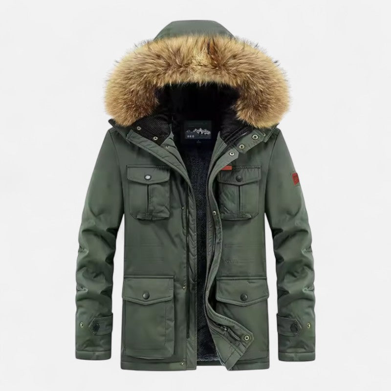 Ariste | Parka d'hiver à capuche pour homme, grande taille