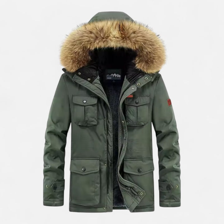 Ariste | Parka d'hiver à capuche pour homme, grande taille