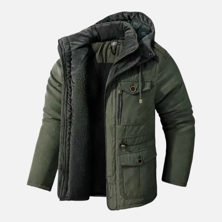 Ariste | Parka à capuche doublée polaire pour homme