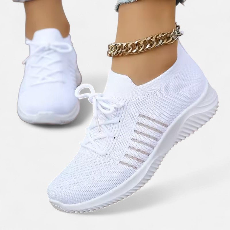 Ariste | Baskets orthopédiques respirantes et légères blanches pour femme – Stabilité et amorti à chaque pas