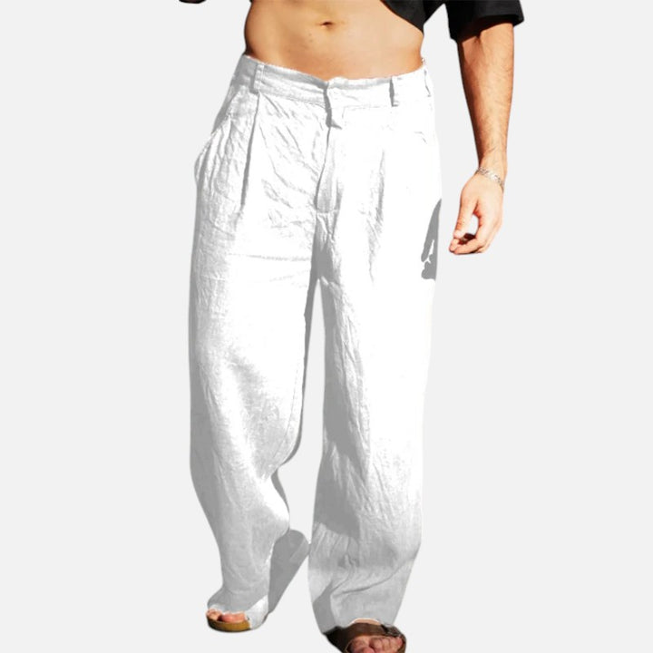 Ariste | Pantalon décontracté ample en coton et lin pour homme