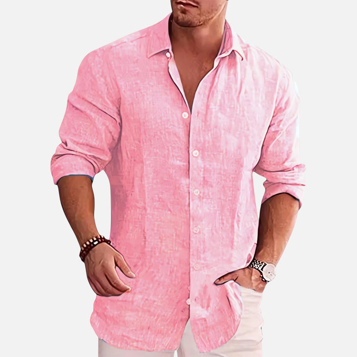 Ariste | Chemise décontractée en lin à manches longues pour homme