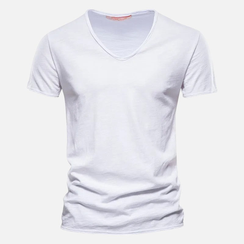 Ariste | T-shirt à col en V et manches courtes en coton pour homme