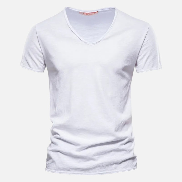 Ariste | T-shirt à col en V et manches courtes en coton pour homme