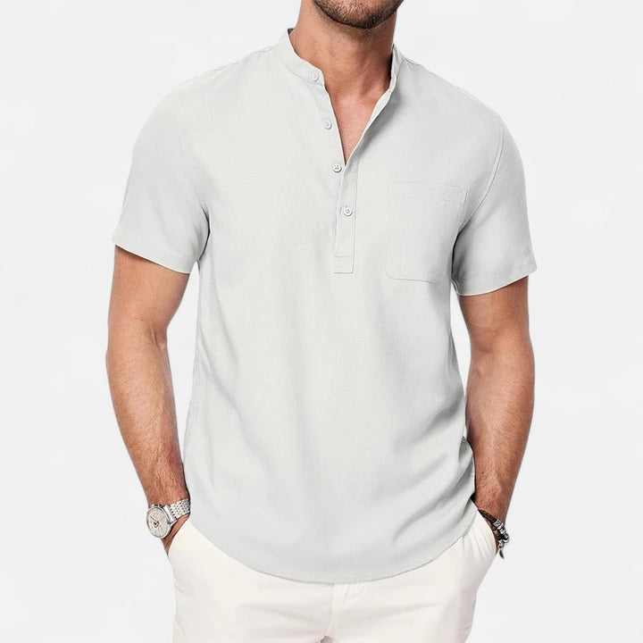 Ariste | T-shirt Henley décontracté à manches courtes pour homme