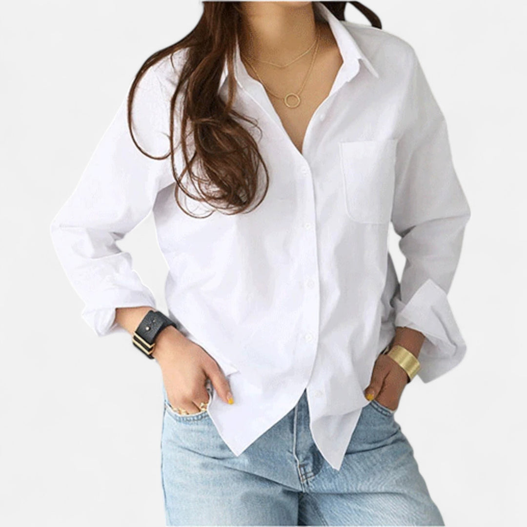 Ariste | Chemisier en coton à manches longues pour femme