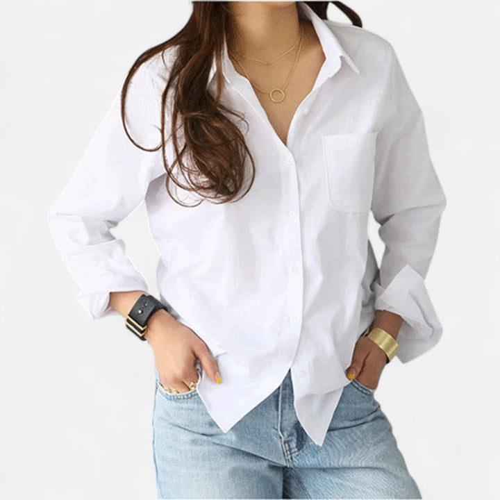 Ariste | Chemisier en coton à manches longues pour femme