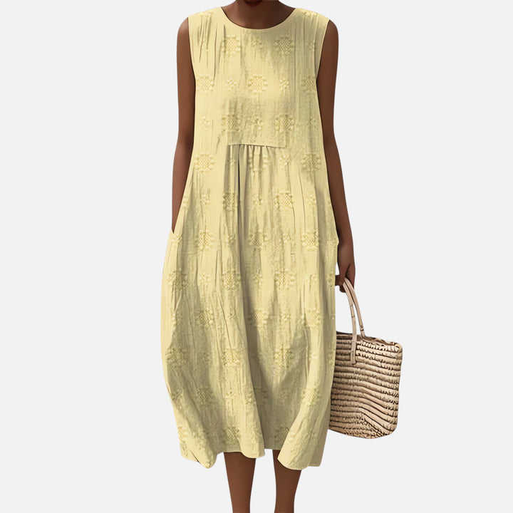 Ariste | Robe Élégante en Coton Sans Manches avec Poches