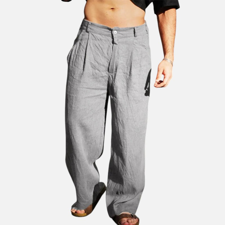 Ariste | Pantalon décontracté ample en coton et lin pour homme