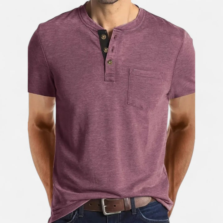 Ariste | T-shirt col tunisien pour homme