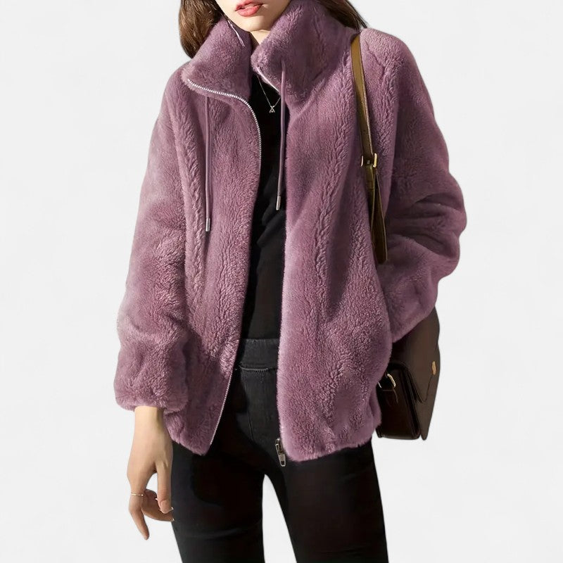 Ariste | Manteau teddy à cordon à serrer pour femme