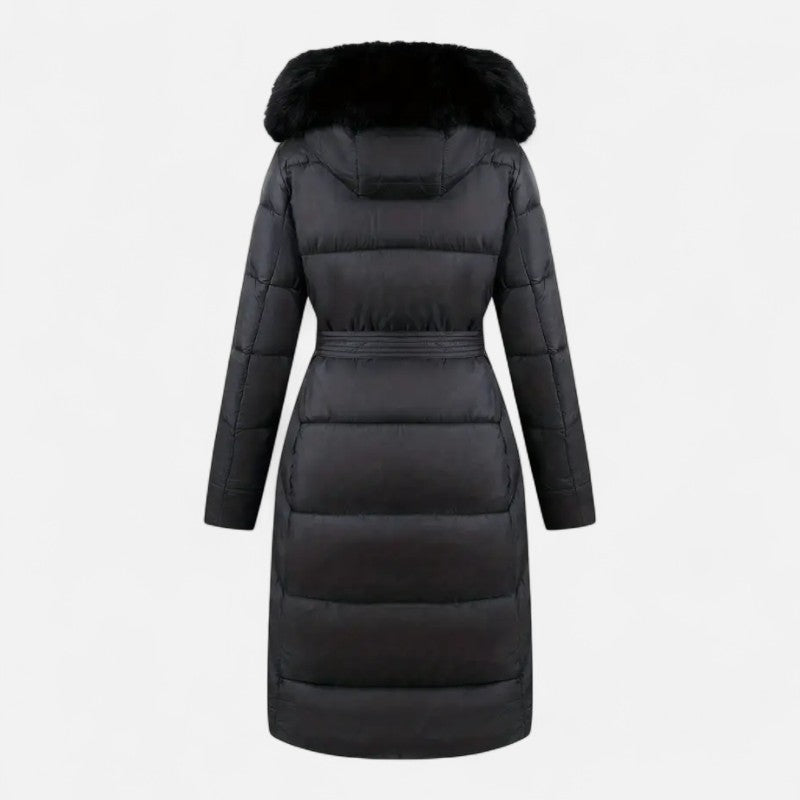 Ariste | Manteau d'hiver mi-long pour femme avec capuche en fausse fourrure