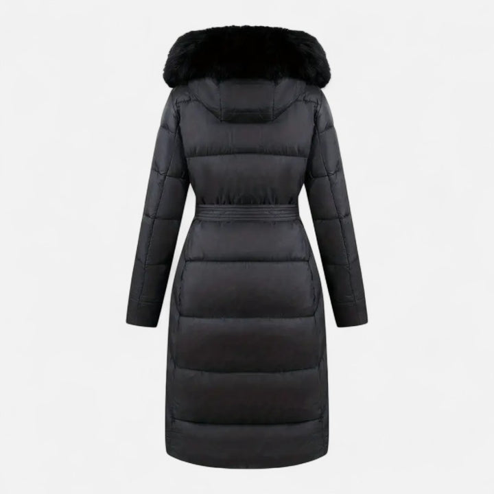 Ariste | Manteau d'hiver mi-long pour femme avec capuche en fausse fourrure