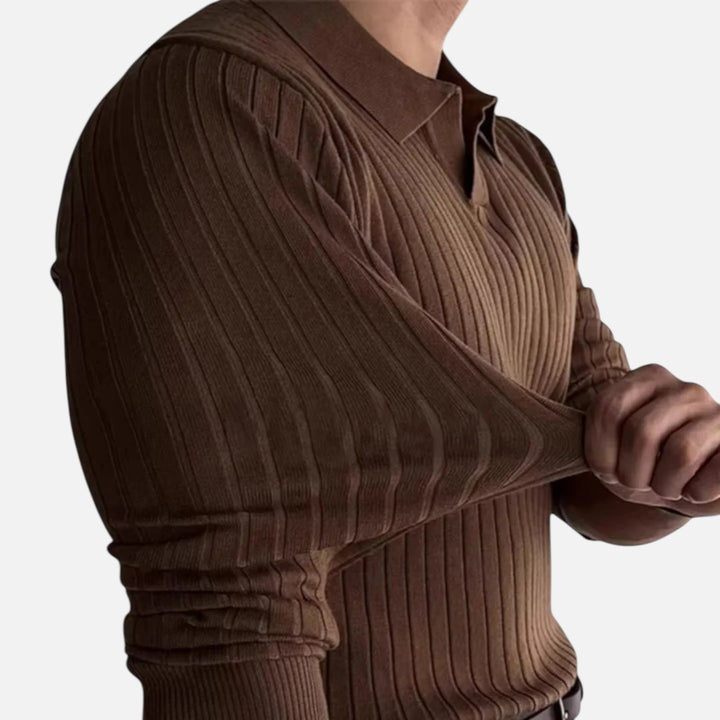 Ariste | Polo en tricot rayé