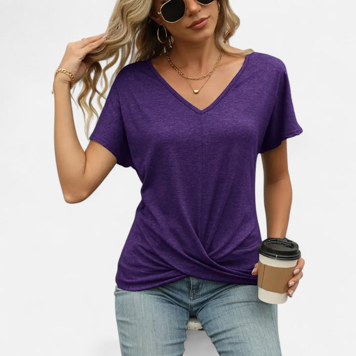 Ariste | T-shirt croisé en bas pour femmes