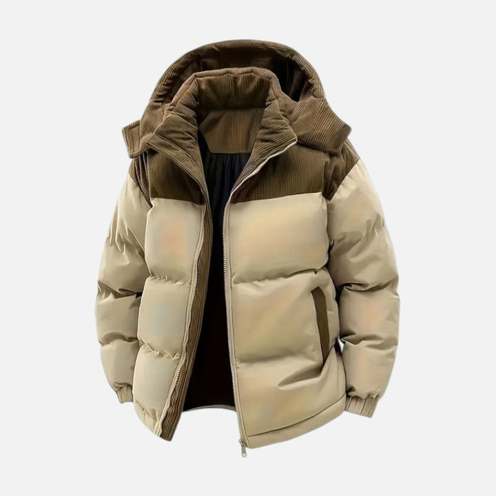 Ariste | Veste détachable à capuche et blocs de couleur chaude