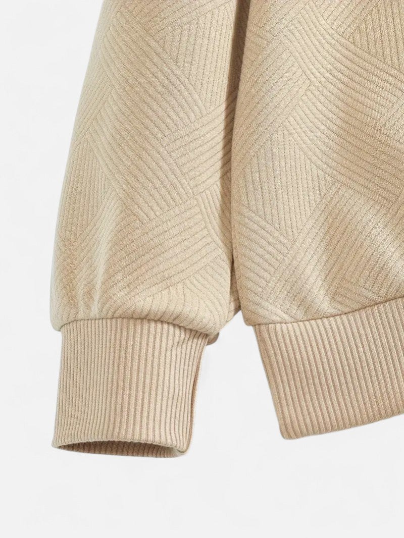 Ariste | Sweat-shirt décontracté à col zippé et rayures pour homme