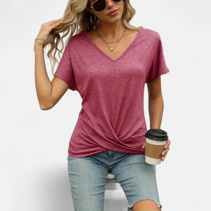 Ariste | T-shirt croisé en bas pour femmes