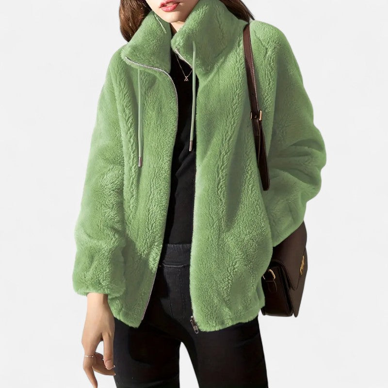Ariste | Manteau teddy à cordon à serrer pour femme