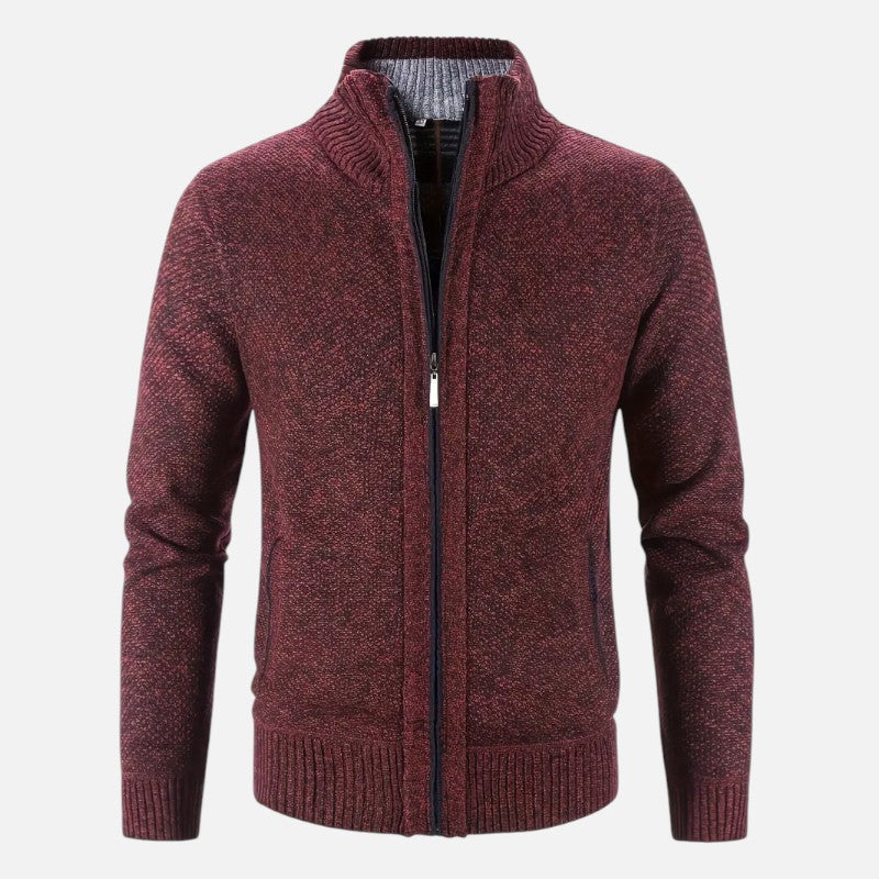 Ariste | Pull-over en tricot à col montant et fermeture éclair pour homme