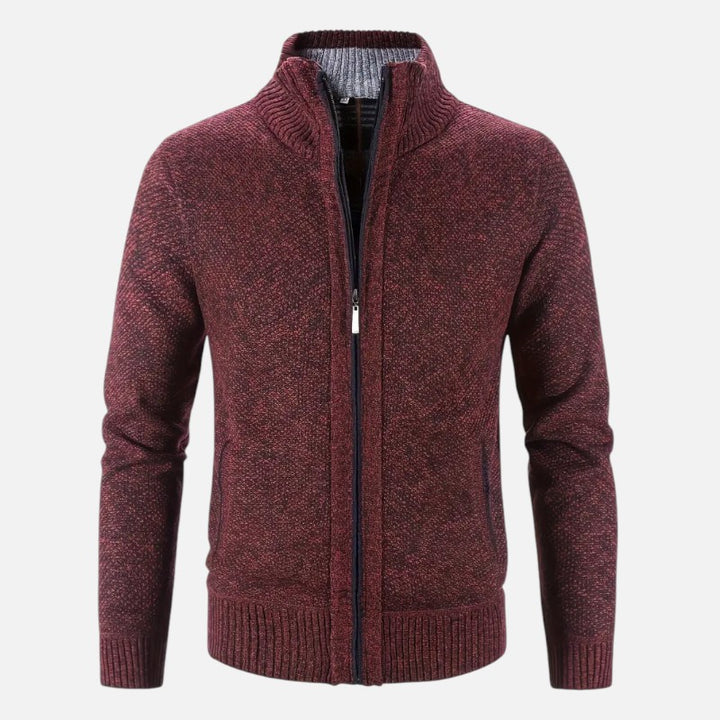 Ariste | Pull-over en tricot à col montant et fermeture éclair pour homme