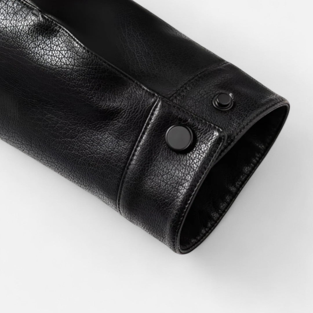 Ariste | Veste en cuir de mouton haut de gamme avec col montant