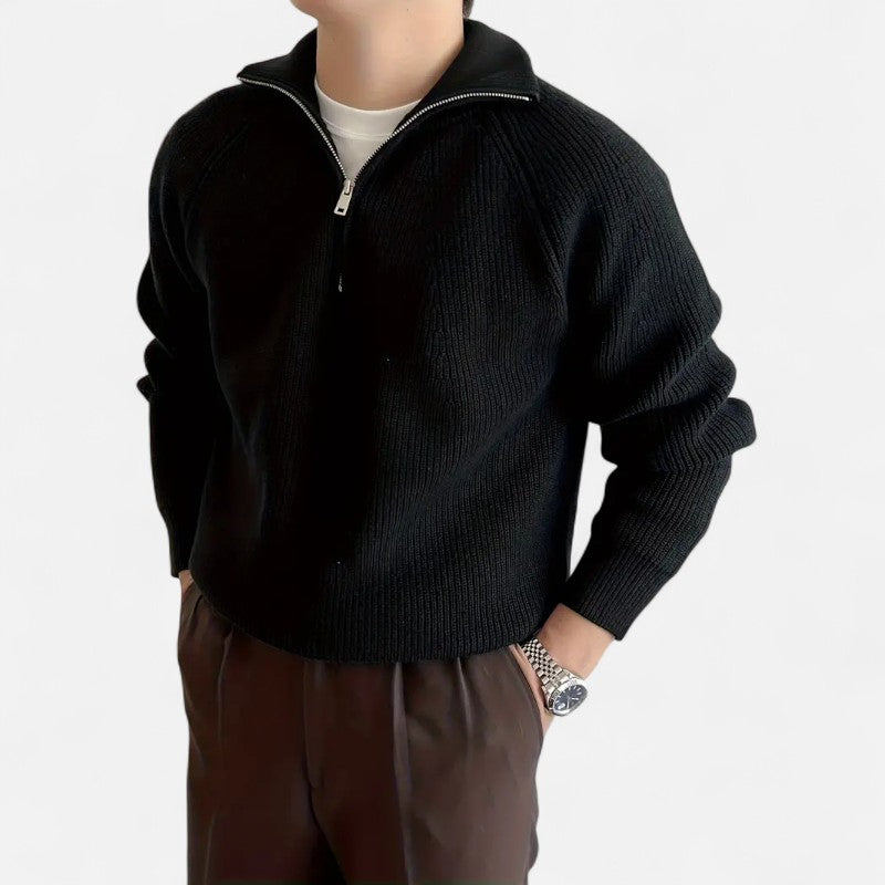 Ariste | Cardigan zippé demi-ouverture pour homme
