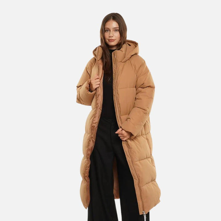 Ariste | Doudoune longue imperméable avec double zip pour femme