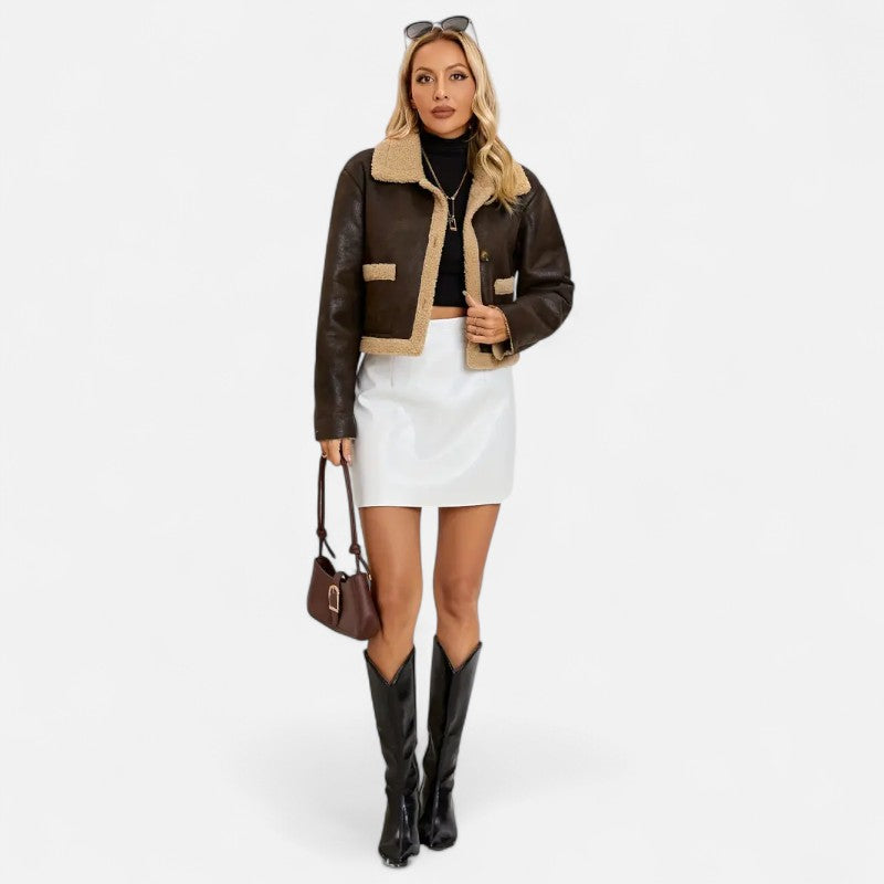 Ariste | Veste courte en fausse fourrure pour femme
